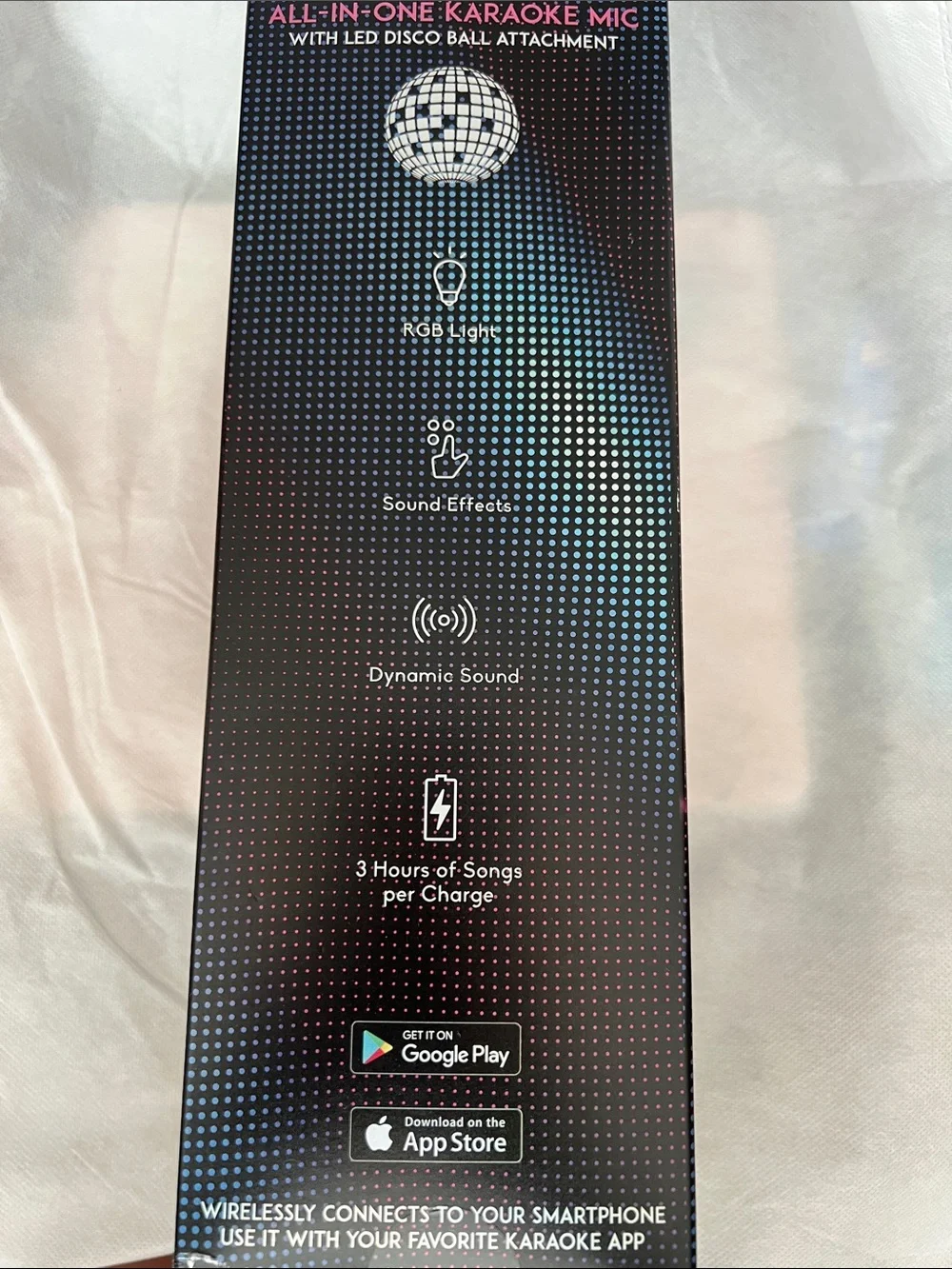 MVMT Silver Studio All-In-One Bluetooth Karaoke Microphone with RGB Disco Ball